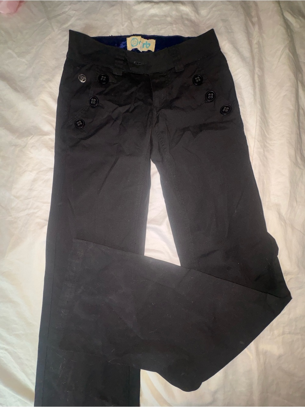 Black Women's Button-Detail Pants